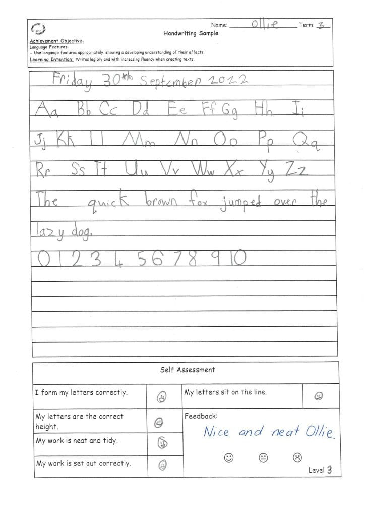 handwriting-ollie-ohaeawai-school